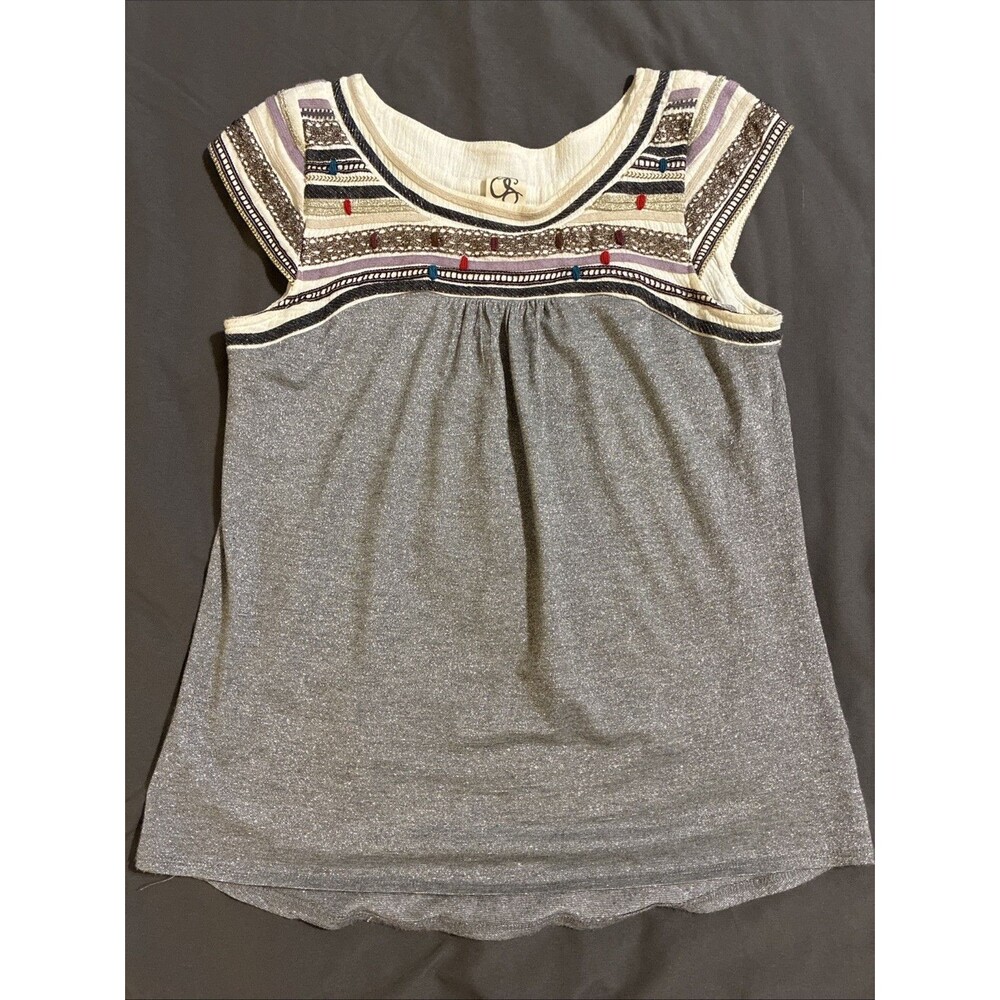 Anthropologie One September embroidered Blouse peasant boho festival Sz Small